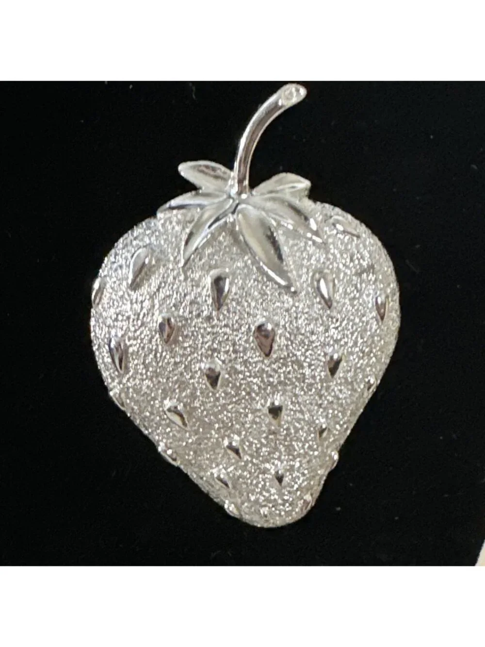 60s Sarah Coventry Strawberry Ice Brooch Pin Mid Century Silver Tone